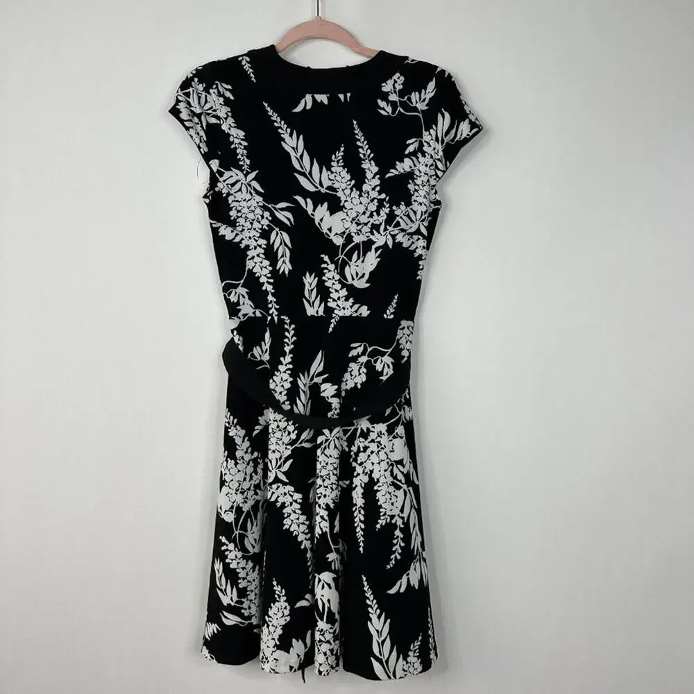2/$30 White House Black Market Floral Print Wrap Dress Sashed 2 #A0702 - Picture 4 of 8